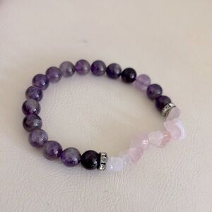 3/$20 + $4.99 SHIPPING ON ALL JEWELRY OVER $15 Amethyst and Rose Quartz Bracelet